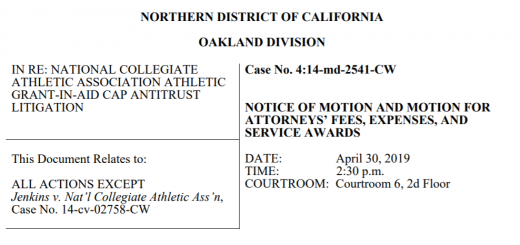 NCAA Alston Motion for Attorneys Fees